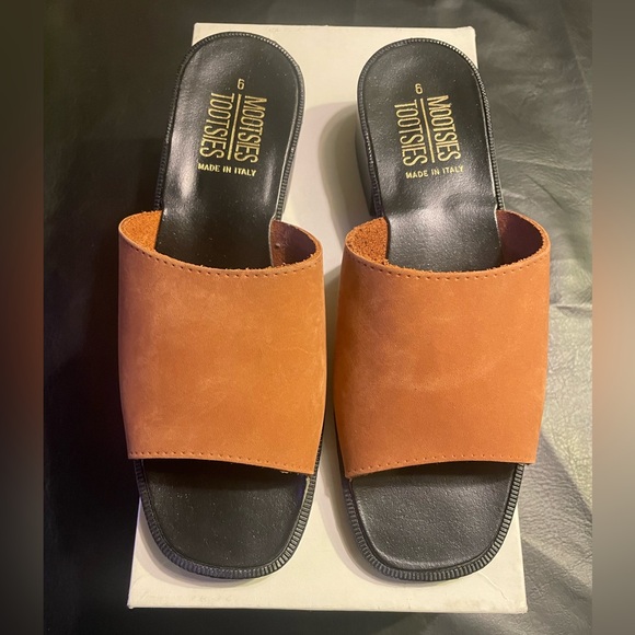 Mootsies Tootsies Brown Suede Leather Sandals New Size 6 - Picture 2 of 6